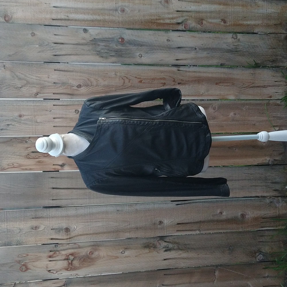 Lucky Brand Lamb Leather Moto Jacket - M
